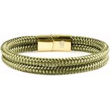 Touw Armband Heren Groen - Goud Dames en Heren 18,5cm Galeara Design NOA met geschenkverpakking