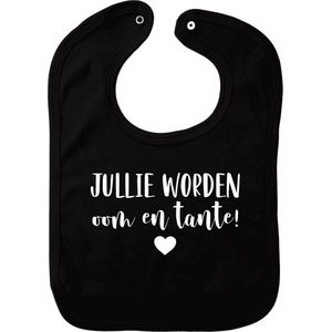 Baby slabbetje met tekst - Jullie worden oom en tante! - Zwart- Zwangerschap aankondiging - Pregnancy announcement - Geboorte - Zwanger - Pregnant - In verwachting - Slab