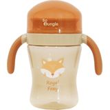 Bo Jungle - Drinkbeker kinderservies - antilekbeker 360° - 240 ml - Met handgrepen en deksel - Royal Foxy 360° Drinking Cup