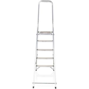 Zylo® Huishoudtrap 5 Treden - Huishoudtrap - Keukentrap - 12x44x170cm - Aluminium