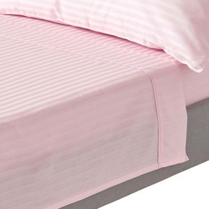 Homescapes - Damast laken zonder elastiek 240 x 300 cm, roze - 100% Egyptisch katoen