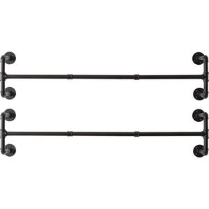 127 cm Industriële Pijp Kledingstangrek - Heavy Duty Retro Muur Netjes Rail - Pijp Display Rails voor Thuis Winkels - Afneembare Kledingstuk Opknoping