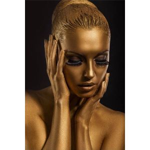Gold woman – 80cm x 120cm - Fotokunst op PlexiglasⓇ incl. certificaat & garantie.