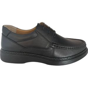 Veterschoenen- Heren Nette Schoenen- Comfort schoenen voor Mannen 22379- Leer- Zwart- Maat 45