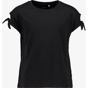 Name It meisjes T-shirt met knoopjes zwart - Maat 134/140