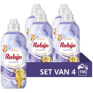 Robijn Classics Wasverzachter - Puur & Zacht - 4 x 39 wasbeurten - Voordeelverpakking