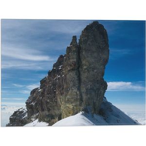 WallClassics - Vlag - Rostachtige Berg Boven de Sneeuw - 40x30 cm Foto op Polyester Vlag