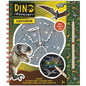 Totum Dino doeboek vakantie boek kraskaarten en kleurboek dinosaurus junior harde kaft A5 Forever Dino