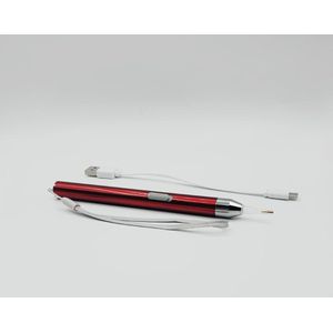 Diamond Painting pen met licht – LED lichtpen – Oplaadbare accu - Inc. USB kabel en opzetstuk - Rood