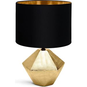 Aigostar Tafellamp - Goud - Keramiek - Lamp met kap - H32cm