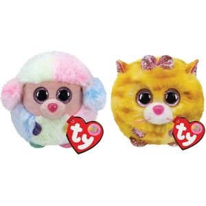 Ty - Knuffel - Teeny Puffies - Rainbow Poodle & Tabitha Cat
