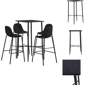 vidaXL Barset vidaXL - Modern en eigentijds - Bartafel 60x60x111cm - Barstoelen 51x49x99cm - Set tafel en stoelen