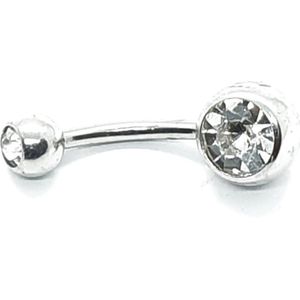 Navel Piercing - Zilver Met Steentjes