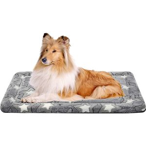 Grote hondenmand, wasbaar hondenkussen (koel en warm), hondenmat met hoge dichtheid voor kooien, grijs, 122 x 76 x 2,8 cm