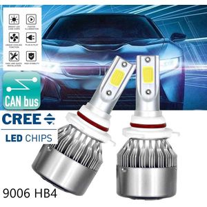 (Set 2 stuks) 9006 HB4 LED Lampen 6000k Helder Wit Auto Motor Scooter - Interne CANbus adapter - 6000 Kelvin Helder Wit 8000 Lumen - Dimlicht, Grootlicht & Mistlicht - Koplampen - Bochtenverlichting