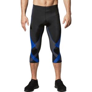 CW-X - Stabilyx 3/4 Compressiebroek - hardloopbroek  - heup, rug en knie ondersteuning - heren -Zwart/Blauw/Grijs - maat L