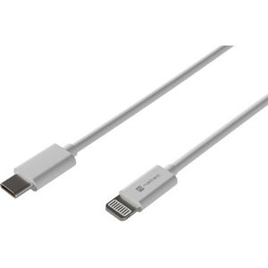 LIGHTNING(M)->USB-C(M) KABEL 1M WIT MFI NATEC PRATI NKA-2150