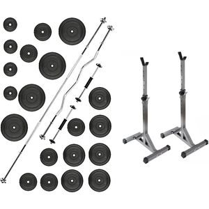 Halterset  Gewichtenset Fitness Dumbbell  inc 90 KG GEWICHTEN + HALTERSTEUN