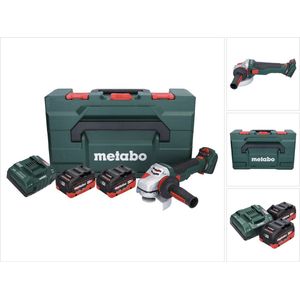 Metabo WVB 18 LTX BL 15-125 Quick accu haakse slijper 18 V 125 mm borstelloos + 2x accu 8.0 Ah + lader + metaBOX
