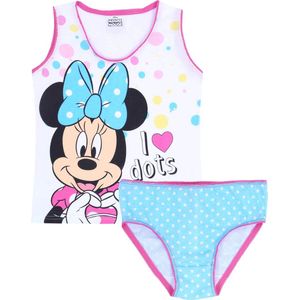 Wit T-shirt + blauw Minnie-slipje DISNEY