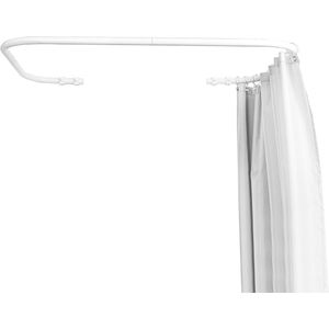 U-vormige douchestang zonder plafondbeugel - wandmontage - 1 stuk - wit - 70 x 110 x 70 cm