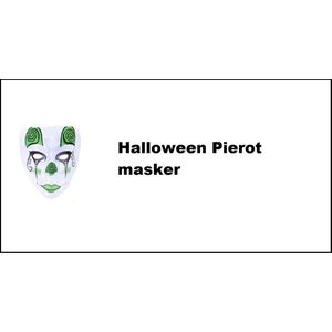 Masker Halloween pierrot green transparant - Halloween horror griezel creepy thema feest party verjaardag evenement