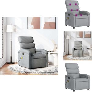vidaXL Massagestoel - Massagestoelen - Zitstoel - Leunstoel - Massagestoel verstelbaar stof lichtgrijs