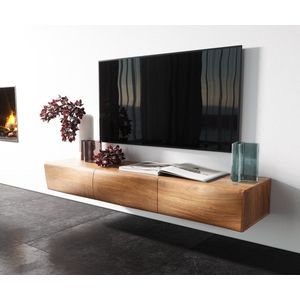 Tv-meubel New Live-Edge acacia natuur 145 cm 3 deurs zwevend Lowboard