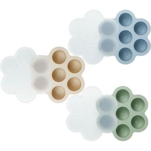 3-pack siliconen diepvrieslade voor babyvoeding met deksels - ideaal voor puree en moedermelk