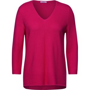 CECIL TOS_Structured V-Neck Dames Trui - pink sorbet - Maat XXL