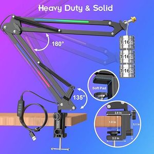 professional microphone arm - QuadCast Boom Arm Stand / microfoonhouder, microphone arm standard adjustable microphone stand