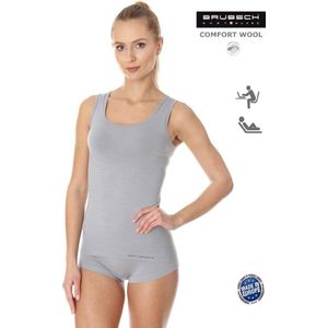 Brubeck Comfort | Dames Ondergoed Hemd Naadloos met Merino Wol - Ash Grijs - XL
