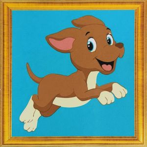 Schilderen op Nummer Kinderen - Hondje bruin - Kleuren Op Nummer