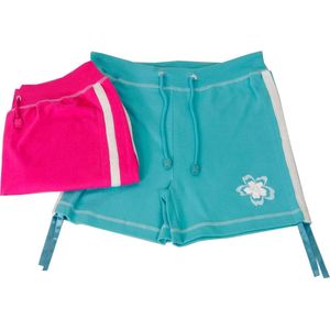 Meisjes short per twee stuks, kleur Capri en Fuchsia KBM59050B Maat 152