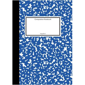 Notitieboek - Klassiek - Blauw - Softcover - Composition - Gelijnd - Werk - Studie - School - Dagboek - Elastiek - Boekenlegger - Cadeau - Relatiegeschenk -