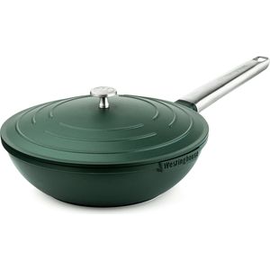 Westinghouse Performance Series - Wokpan Inductie - 28cm - Luxe Wok met Deksel - Groen - Geschikt voor alle warmtebronnen