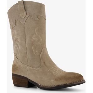 TwoDay suede meisjes cowboy western laarzen beige - Maat 32