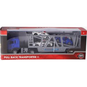Rapid Wheels Die-Cast Pull-Back Transporter + 3 Voertuigen 1:32