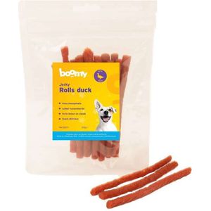Boomy - Jerky Rolls Duck - Glutenvrije hondensnacks met eend - Zachte honden snacks - 5 x 100g