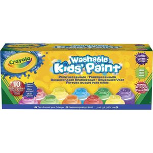 Crayola - Hobbyverf - 10 Potjes Afwasbare Verf Voor Kinderen -Speciale Effecten