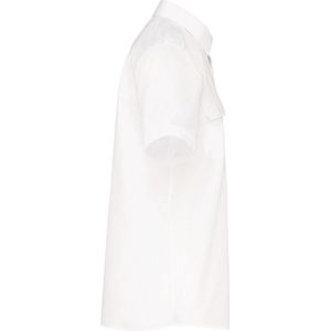 Overhemd Heren L Kariban Korte mouw White 65% Polyester, 35% Katoen