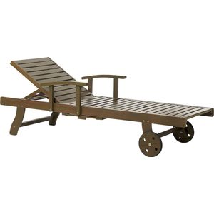 AMANTEA - Ligstoel - Donkere houtkleur - Acaciahout
