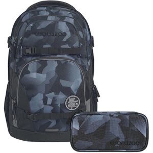 Coocazoo rugzakset PORTER Grey Rocks 2-delig, incl. etui