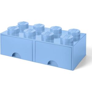 Lego - Opbergbox met 2 Lades Brick 8 - Polypropyleen - Blauw