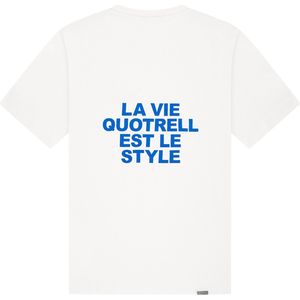 Quotrell - LA VIE T-SHIRT - WHITE/COBALT - XXS