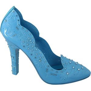 Blauwe kristallen bloemen CINDERELLA hakken schoenen