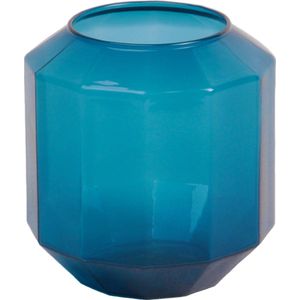 XLBoom Bliss Small Vaas - Glas - Voor Binnen - Blauw - 14 × 14 × 16 cm