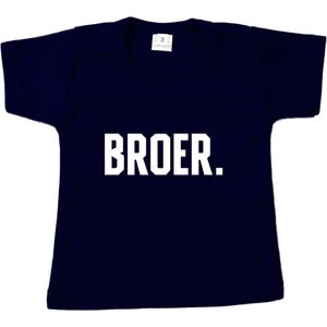 T-shirt korte mouw - BROER. - Blauw - Maat 80 - Dreumes - Peuter - Ik word grote broer - Big brother - Baby aankondiging - Zwanger - Geboorte