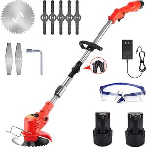 Traumheim®4-in-1 Kantenmaaier – Grastrimmer – Bosmaaier – Grasmaaier – Draadloos & Elektrisch – Incl. 2 Accu ‘s & Snellader - Opvouwbare grasmaaier