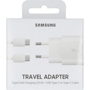 Samsung Universele USB-C adapter/oplader - Snellader 25W - Wit - met kabel
